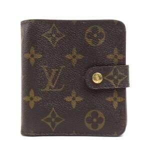 Louis Vuitton Compact Zip Bi fold Wallet Canvas Brown